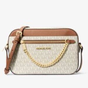 L007 NWT Michael Kors Jet Set Logo Crossbody Bag, Still in Original Wrapping